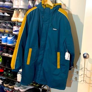 Obey Teal and Yellow Performance Jacket